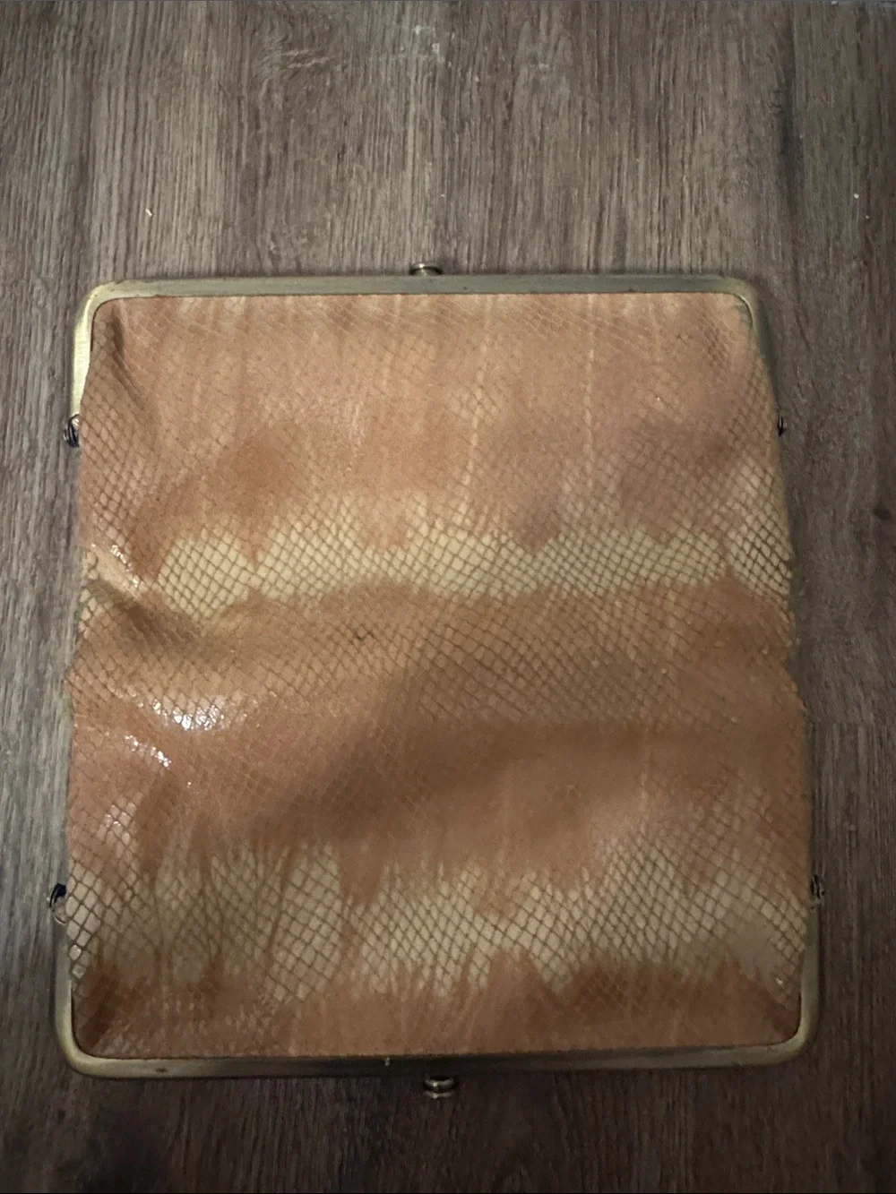 Vintage Tan Snakeskin Hobo Clutch Wallet
